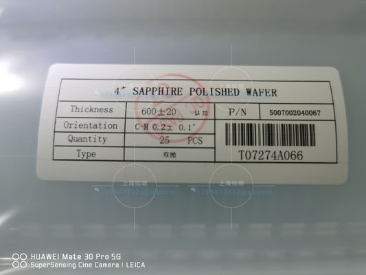 4 Inch Prime Grade DSP SSP 0.5mm Al2O3 Led Sapphire Substrat wafer safir