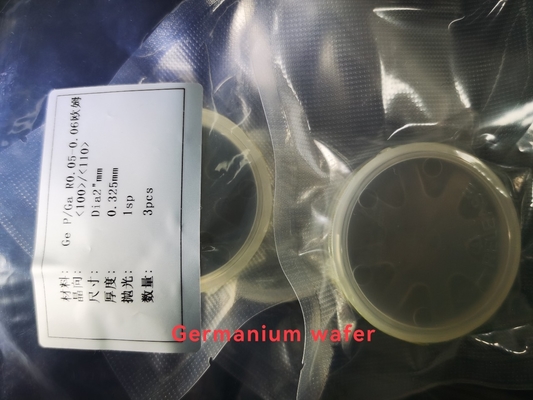 SSP Germanium Semikonduktor Substrat Wafer Ge Untuk Pita Inframerah 100 / 110 2 Inch
