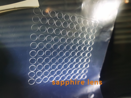 Al2O3 Custom Single Crystal Sapphire Laser Cut Kaca Jendela Dia5.5 x 0.5mmt DSP