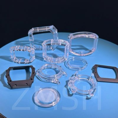 Pertanian buatan Berwarna Doped Sapphire AL2O3 Kasus Jam Tangan Transparan Biru Ruby