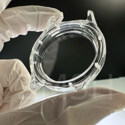 Pertanian buatan Berwarna Doped Sapphire AL2O3 Kasus Jam Tangan Transparan Biru Ruby