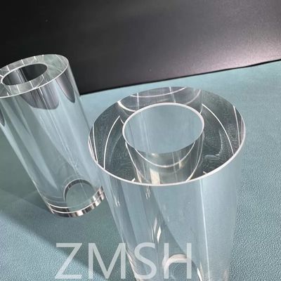 Tabung Sapphire OD50mm ID25.4mm Panjang 100mm AL2O3 C-Axis KY Metode Mohs 9.0 Kustomisasi