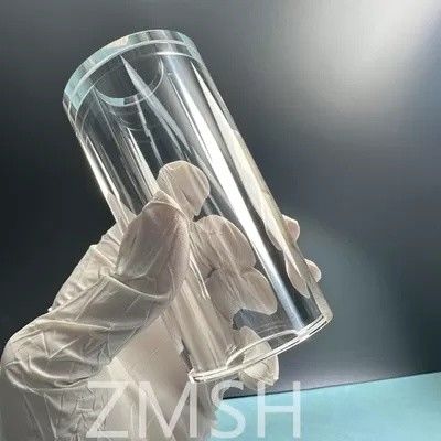 Tabung Sapphire OD50mm ID25.4mm Panjang 100mm AL2O3 C-Axis KY Metode Mohs 9.0 Kustomisasi