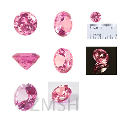 Pink Sapphire Batu permata sintetis Sakura Pink Bahan baku untuk membuat perhiasan Kekerasan Mohs 9