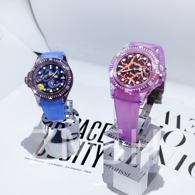 Sakura Pink Sapphire Jam Tangan Kasus Luxury Lab-Tumbuh Tahan Goresan
