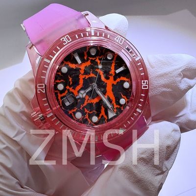 Sakura Pink Sapphire Jam Tangan Kasus Luxury Lab-Tumbuh Tahan Goresan