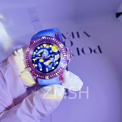 Kasus Jam Tangan Sapphire Gray-Violet Tumbuh di Laboratorium Disesuaikan Ketahanan Garuk Mewah