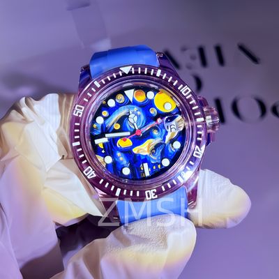 Kasus Jam Tangan Sapphire Gray-Violet Tumbuh di Laboratorium Disesuaikan Ketahanan Garuk Mewah