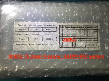 3Inch R-axis 76.2mm Al2O3 Wafer Kristal Safir Kustom Kaca Safir SSP 0.43mm