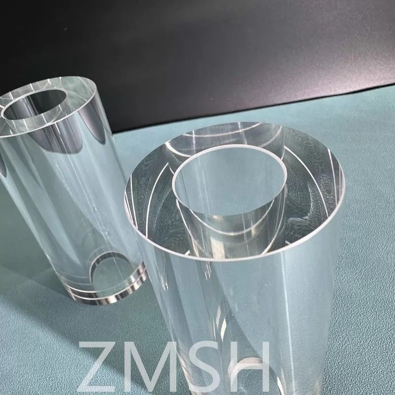 Tabung Sapphire OD50mm ID25.4mm Panjang 100mm AL2O3 C-Axis KY Metode Mohs 9.0 Kustomisasi