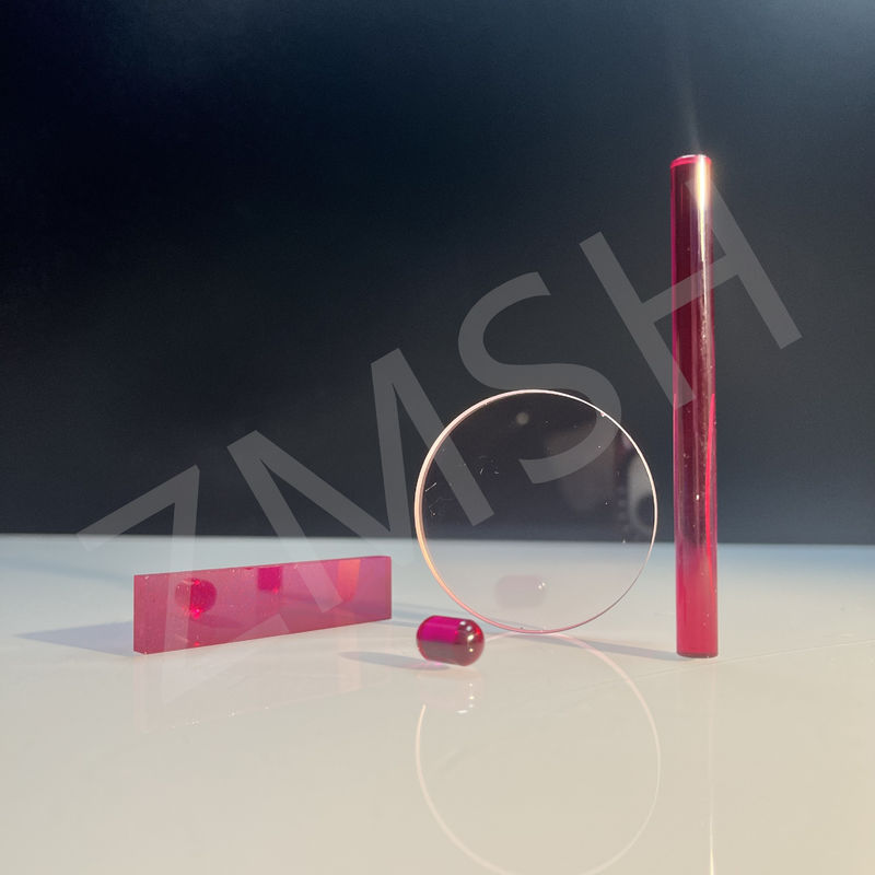 Cr Al2O3 Ruby Rod Sapphire Laser Single Crystal Optical Rod Ukuran Disesuaikan Paket Keamanan