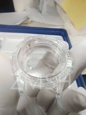 Transparan / Biru / Hijau Bulat Square Oval Sapphire Case Jam Tangan Ketahanan Air Ketahanan Kejut